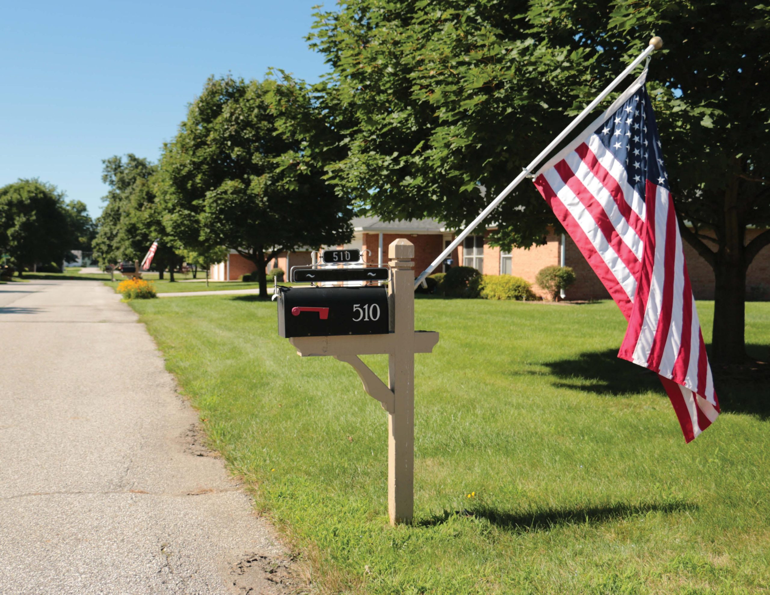 mailbox with American flag